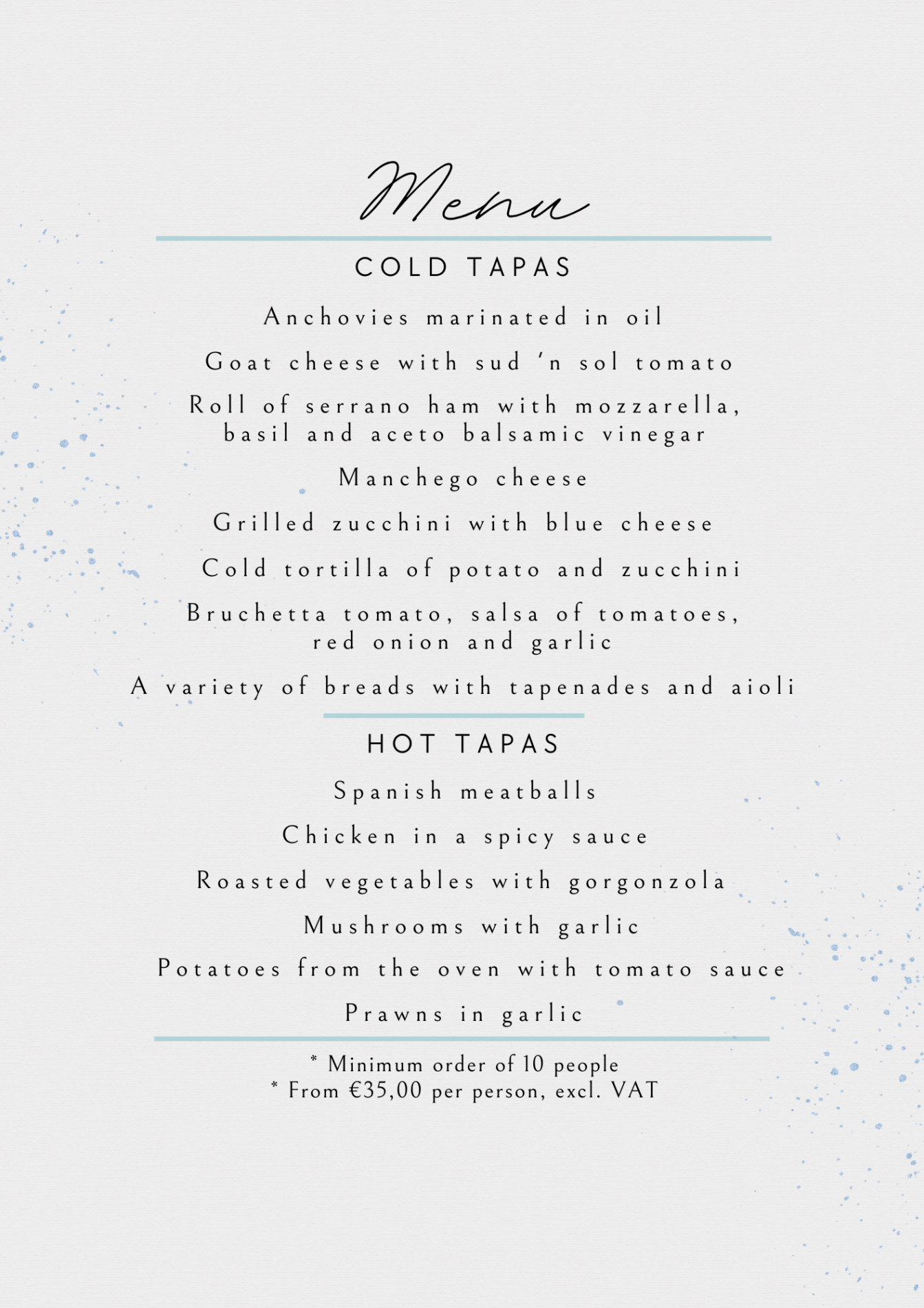 Tapas menu EN