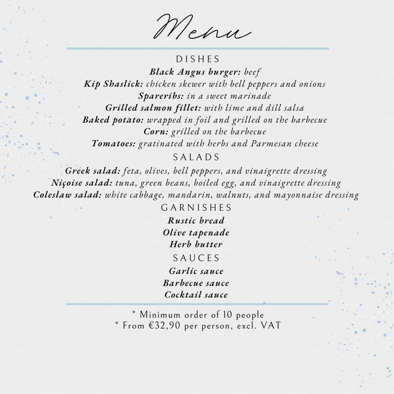 grill buffet deluxe menu EN