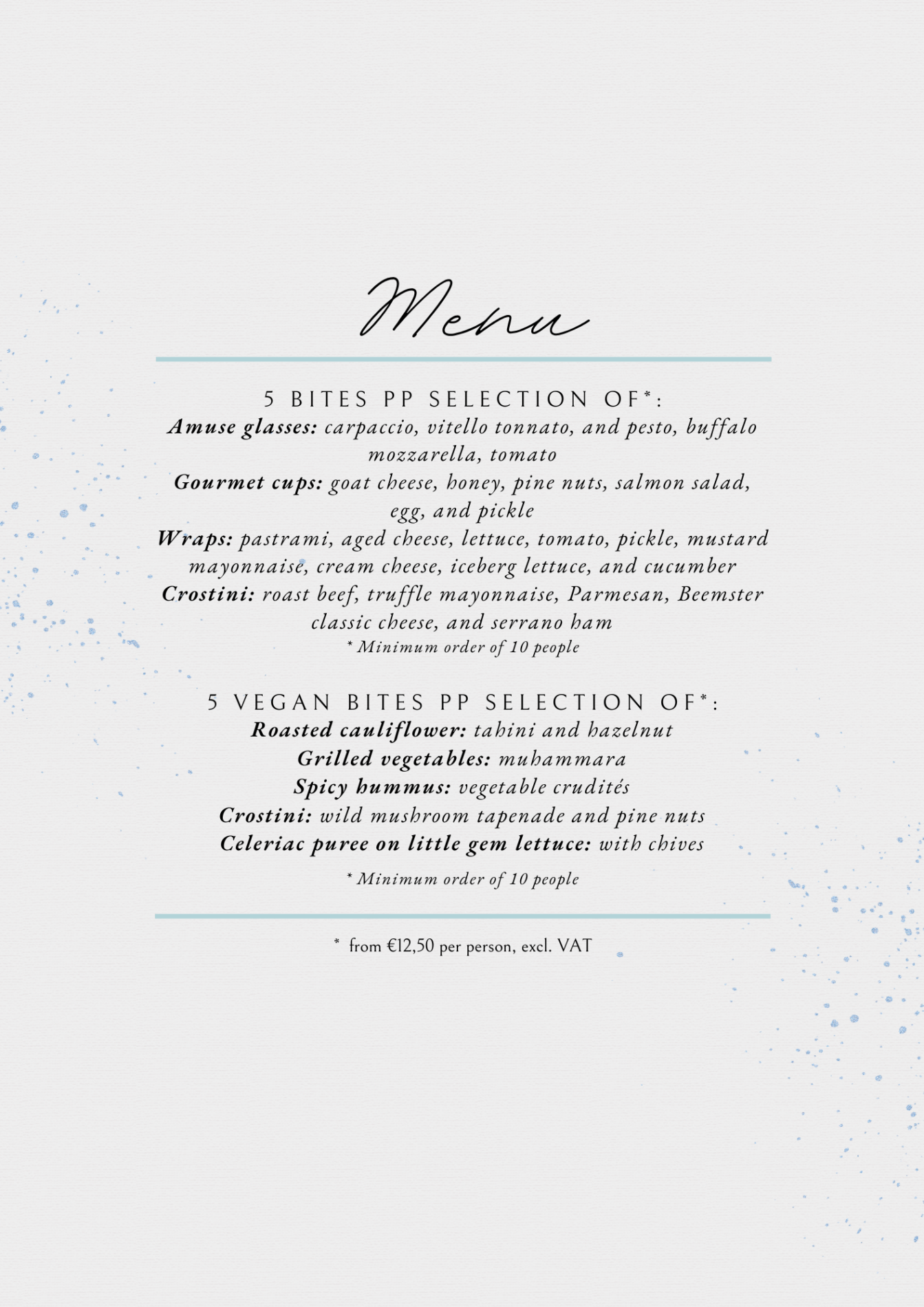 Borrelhappen menu EN