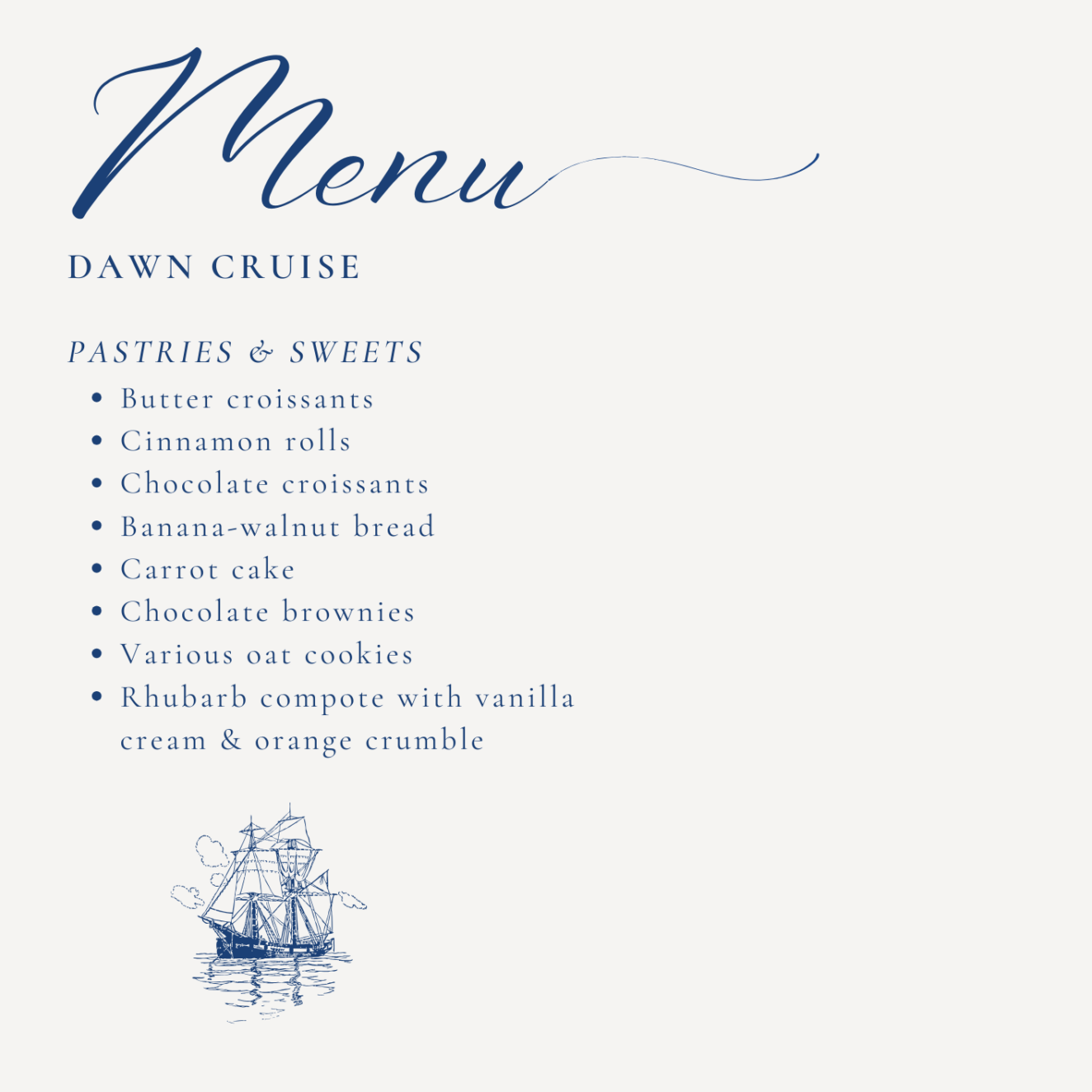 SAIL ochtendgloren menu EN